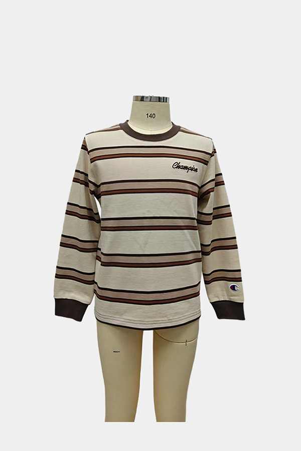 Long-sleeve striped T-shirt